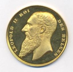 Médaille, Belgique, 1890 | Leopold II (1835-1909) - roi de Belgique. Souverain