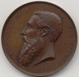 Médaille, Bruxelles, 1876 | Leopold II (1835-1909) - roi de Belgique. Ruler