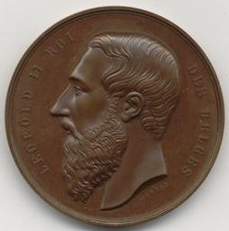 Médaille, Bruxelles, 1876 | Leopold II (1835-1909) - roi de Belgique. Ruler