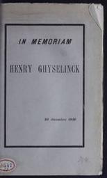 In memoriam Henry Ghyselinck | Protat Frères. imprimeurs (Mâcon). Publisher