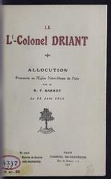 Le Lt-Colonel Driant | Barret (Abbé). Auteur