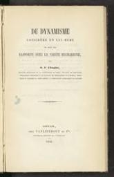 Du dynamisme considéré en lui-même et dans ses rapports avec la sainte eucharistie | Ubaghs, Gerhard Casimir (1800-1875) - kanunnik. Auteur