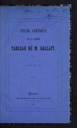 Etude critique sur le dernier tableau de M. Gallait | Hymans, Louis Salomon (1829-1884). Author