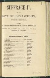 Suffrage Ier ou Le royaume des aveugles | De Leuven. Auteur