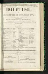 1841 et 1941 ou aujourd'hui et dans cent ans | Cogniard, Hippolyte (1807-1882). Author