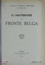 Le caratteristiche del fronte belga | Breton, Willy - pseudonimo di William Henry Marsily