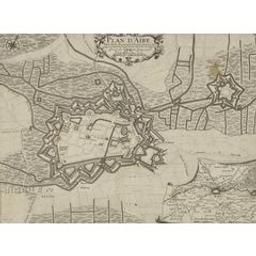 Plan d'Aire, place forte du Comté d'Artois située a 20. degr. 10. min. de long. et à 50. degr. 3 | Inselin, Charles (flor. 1680-1715). Engraver