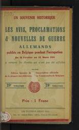 Les avis, proclamations et nouvelles de guerre allemands publiés en Belgique pendant l'occupation | Brian Hill. Publisher
