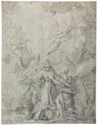 Saint Francis in extasy (?) | Ferri, Ciro (1634 - 1689) - peintre, graveur, sculpteur et architecte italien. Illustrateur