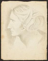 Woman's head in profile to left | Marie Theresa of Austria (1717-1780). Illustrateur