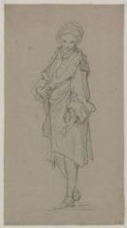 Standing man with turban on his head | Natoire, Charles Joseph (1700-1777). Artist