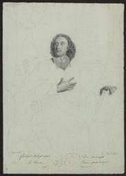 Portrait of Charles de Saint-Albin; verso: sketch of a bust sculpture of a bearded man | Schmidt, Georg Friedrich (1712-1775) - graveur du roi de Prusse. Illustrateur