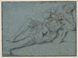 Study of a lying man | Dusart, Cornelis (1660-1704) - peintre et graveur néerlandais. Artist