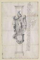 Modello for the funerary monument of Anthone Alegambe and Florence Therese de Cortewille in the infirmary of the Old Saint Elisabeth béguinage in Ghent | Voort, Michiel van der (1667-1737, Flemish sculptor). Illustrator
