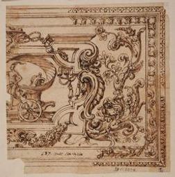 Fragment of a design for a ceiling decoration | Grimaldi, Giovanni Francesco (1606-1680). Illustrator