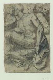 Nude men; verso: figure studies | Luini, Aurelio (ca. 1530-1593). Artist. Attributed name