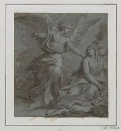 Hagar and the Angel | Chéron, Louis (1660-1715?). Artiest